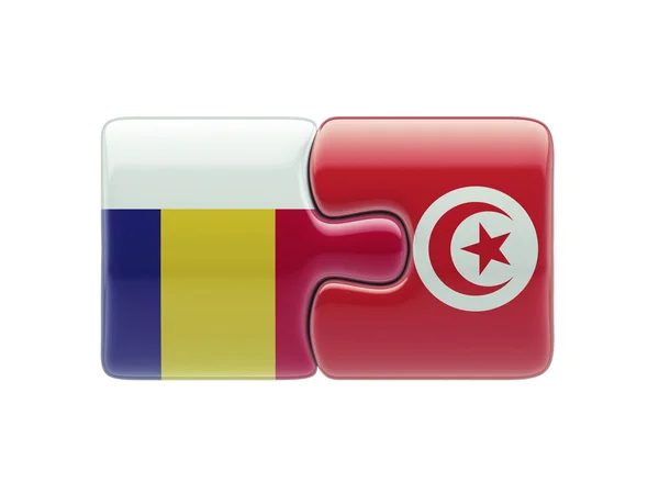 Tunisie Roumanie Puzzle Concept — Photo