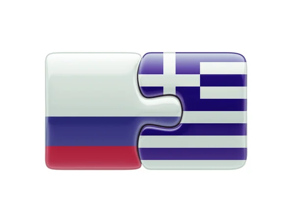 Russland Griechenland Puzzle-Konzept — Stockfoto