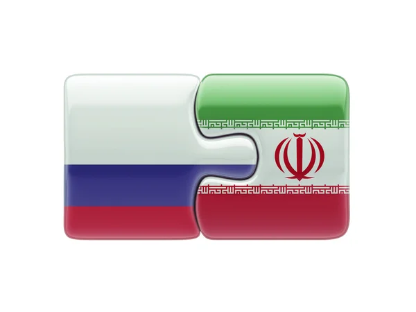 Rusia Irán Puzzle Concepto — Foto de Stock
