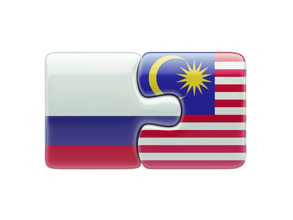 Russland Malaysia Puzzle-Konzept — Stockfoto