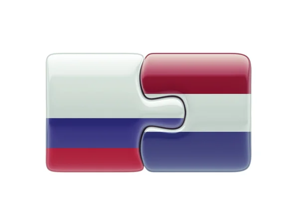 Russie Pays-Bas Puzzle Concept — Photo