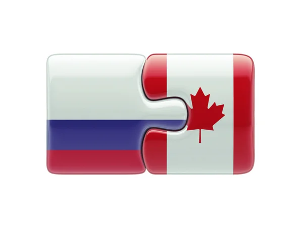 Rusia Canadá Puzzle Concepto — Foto de Stock