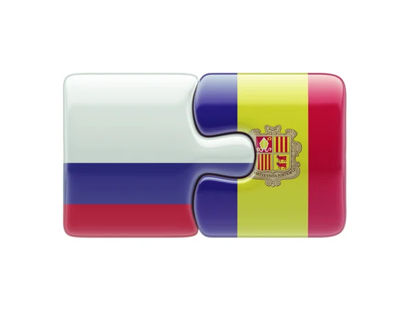 Ryssland Andorra pussel koncept — Stockfoto