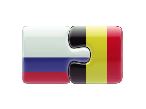 Ryssland Belgien pussel koncept — Stockfoto