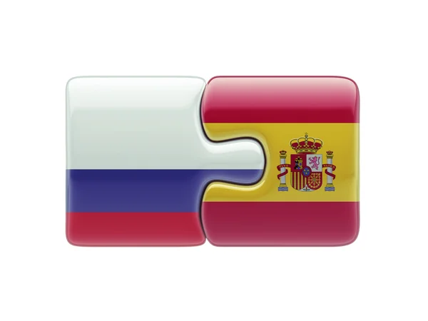 Ryssland Spanien pussel koncept — Stockfoto