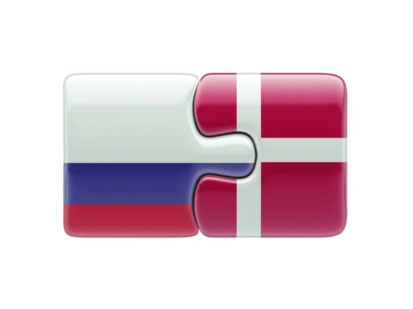 Russia Denmark  Puzzle Concept — Stock Photo, Image