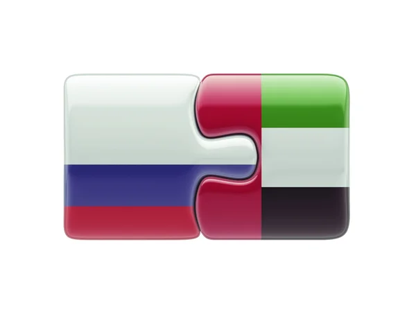 Russia United Arab Emirates Puzzle Concept — Stock Photo, Image