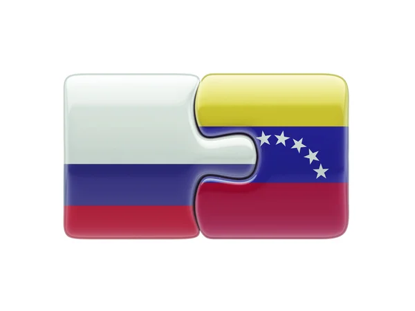 Russland Venezuela Puzzle-Konzept — Stockfoto