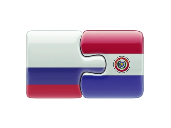 Russland Paraguay Puzzle-Konzept — Stockfoto