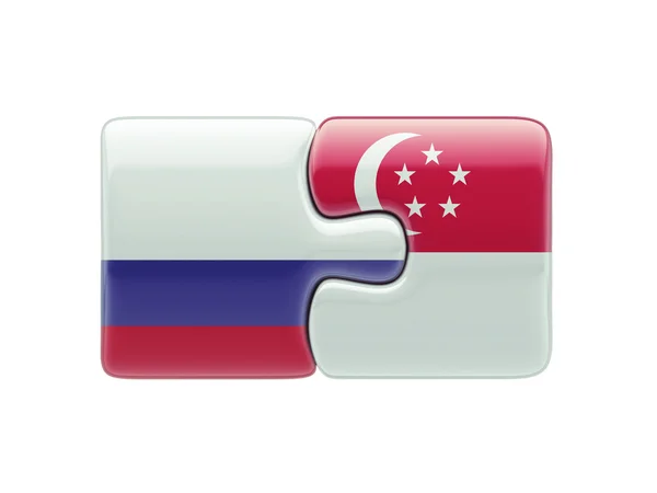 Singapore russland puzzle konzept — Stockfoto