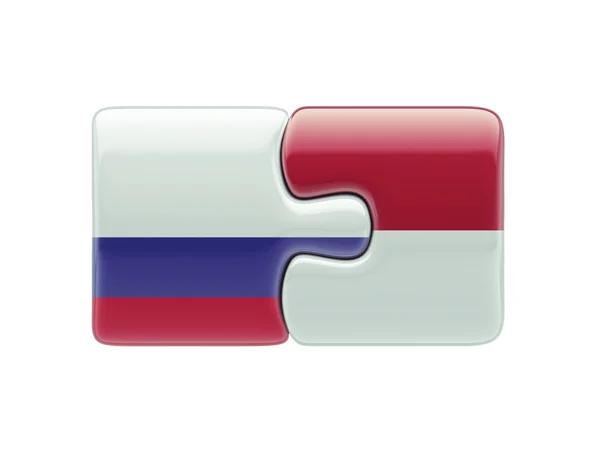 Indonesia Rusia Puzzle Concepto — Foto de Stock