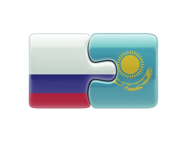 카자흐스탄 러시아 퍼즐 개념 — 스톡 사진