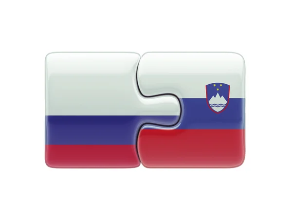 Slowenien Russland Puzzle-Konzept — Stockfoto