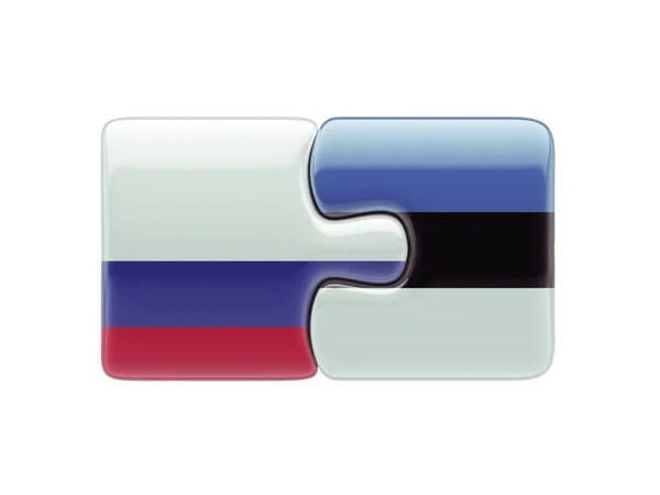 Estonia Rusia Puzzle Concepto — Foto de Stock