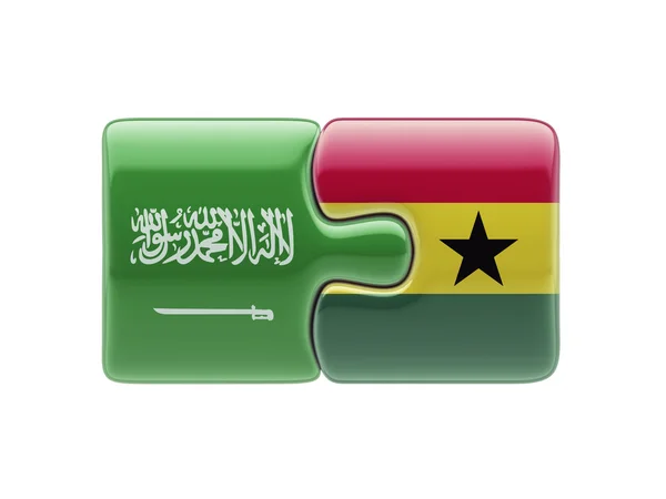 Saudi Arabia Ghana  Puzzle Concept — Stock Photo, Image