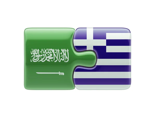 Suudi Arabistan Yunanistan bulmaca kavramı — Stok fotoğraf