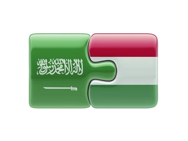 Saudi-Arabien Ungarn Puslespil Concept - Stock-foto