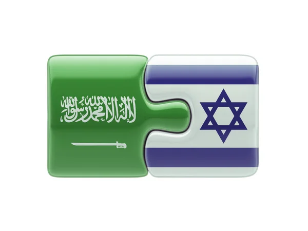 Arabia Saudita Israel Puzzle Concepto — Foto de Stock