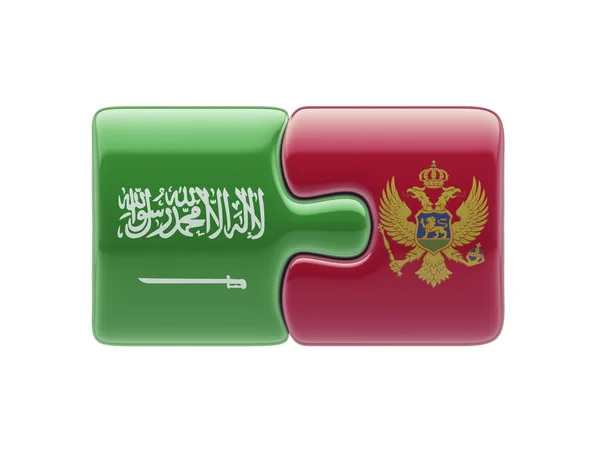 Saudi Arabia Montenegro Puzzle Concept — Stock Photo, Image