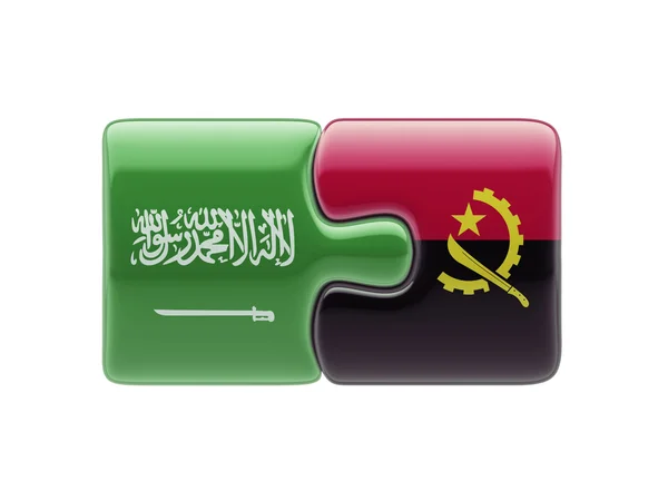 Saudi Arabia Angola  Puzzle Concept — Stock Photo, Image