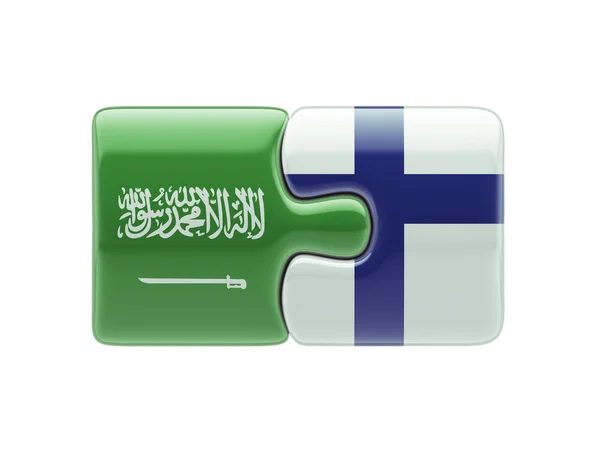 Saudi Arabia Finland  Puzzle Concept — Stock Photo, Image
