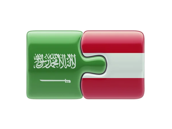 Saudi Arabia Austria  Puzzle Concept — Stock Photo, Image