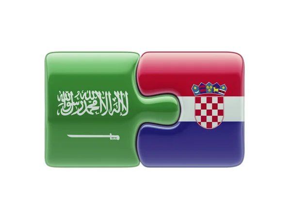 Arabia Saudita Croacia Puzzle Concepto — Foto de Stock