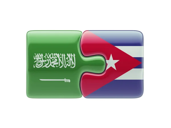 Saudi Arabia Cuba  Puzzle Concept — Stock Photo, Image
