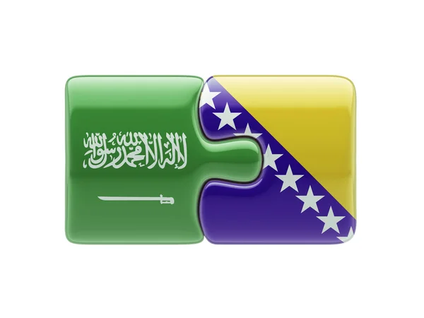 Saudi Arabia Bosnia and Herzegovina Puzzle Concept — Stock Photo, Image