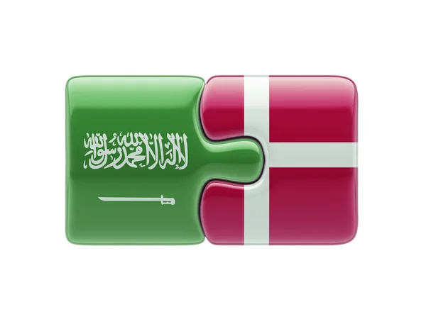 Arabia Saudita Dinamarca Puzzle Concept — Foto de Stock