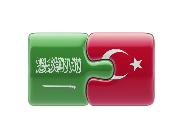 Saudi Arabia Turkey  Puzzle Concept — Stock Photo, Image