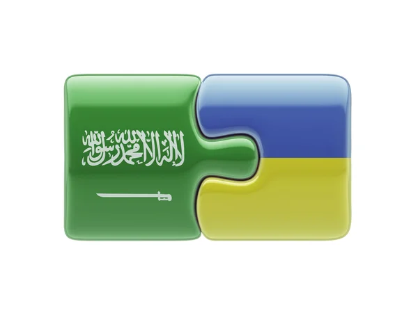 Saudi Arabia Ukraine  Puzzle Concept — Stock Photo, Image