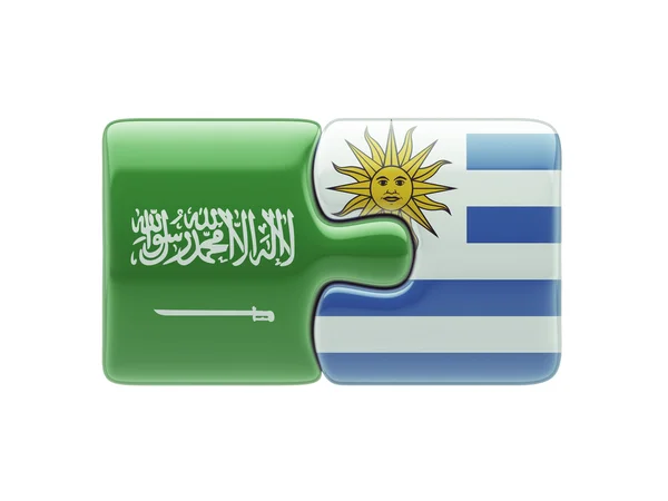 Saudiarabien Uruguay pussel koncept — Stockfoto