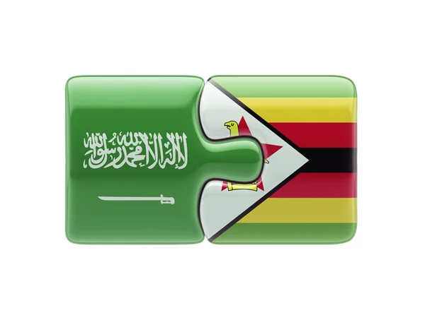 Saudi Arabia Zimbabwe  Puzzle Concept — Stock Photo, Image