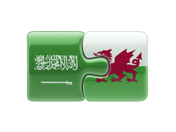 Saudi Arabia Wales  Puzzle Concept — Stock Photo, Image