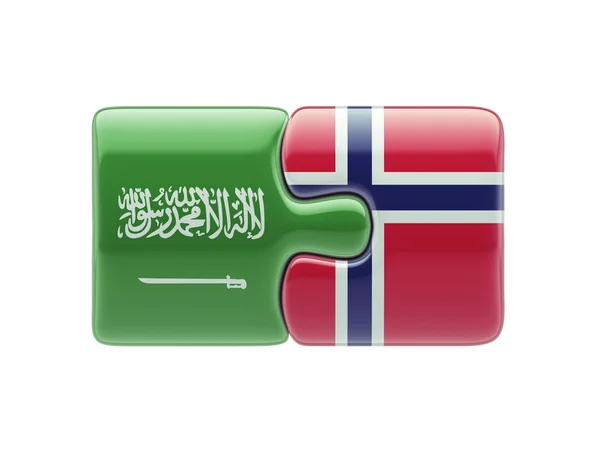 Arabia Saudita Noruega Puzzle Concepto — Foto de Stock