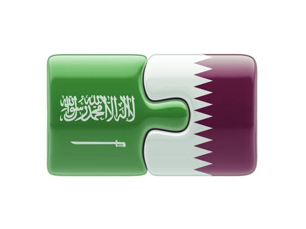 Saudi arabia qatar puzzle-konzept — Stockfoto