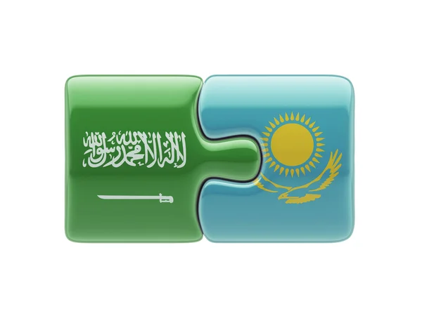 Kazakhstan Saudi Arabia  Puzzle Concept — Stock Photo, Image