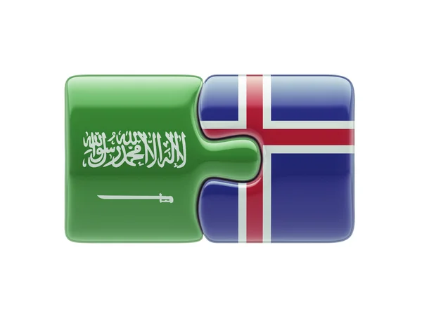 Islandia Arabia Saudita Puzzle Concepto — Foto de Stock