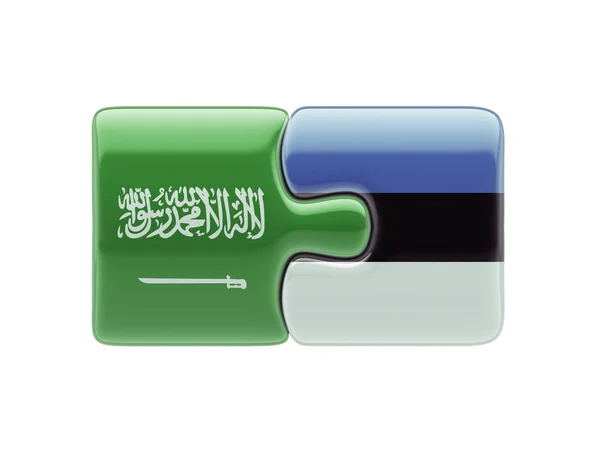 Estonia Saudi Arabia  Puzzle Concept — Stock Photo, Image