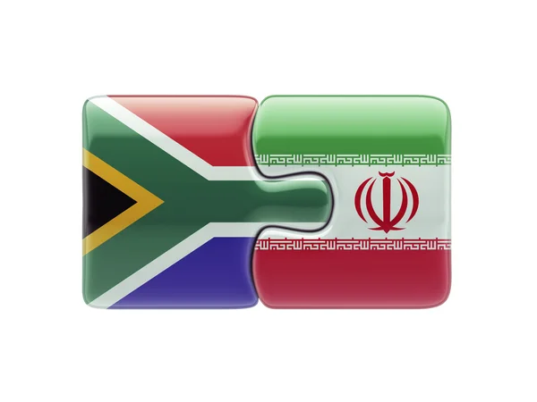 Sudáfrica Irán Puzzle Concepto —  Fotos de Stock
