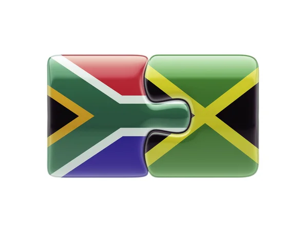 South Africa Jamaica  Puzzle Concept — Stock Photo, Image