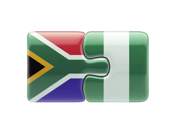 South Africa Nigeria  Puzzle Concept — Stock Photo, Image