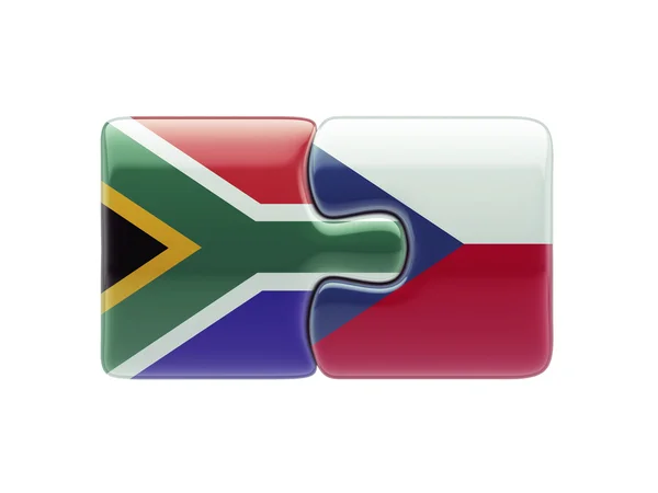 Południowej Afryki Republika Czeska logiczne pojęcia — Zdjęcie stockowe