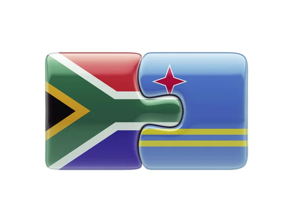 South Africa Aruba Puzzle Concept — Stock Photo, Image