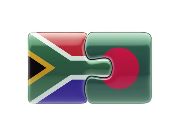 Sudafrica Bangladesh Puzzle Concept — Foto Stock