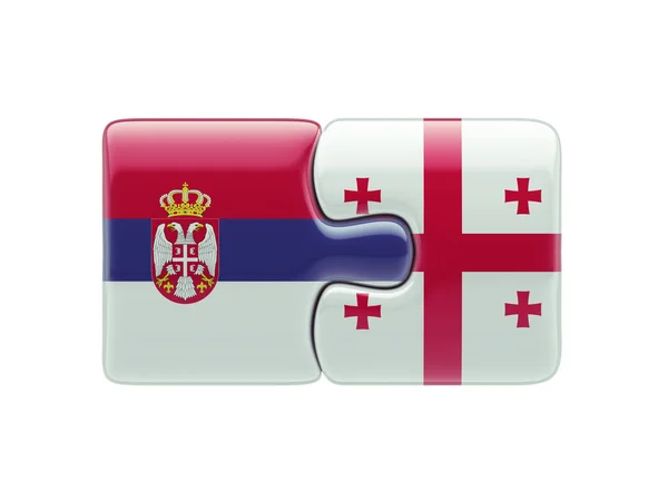 Serbia Georgia  Puzzle Concept — Stock Photo, Image