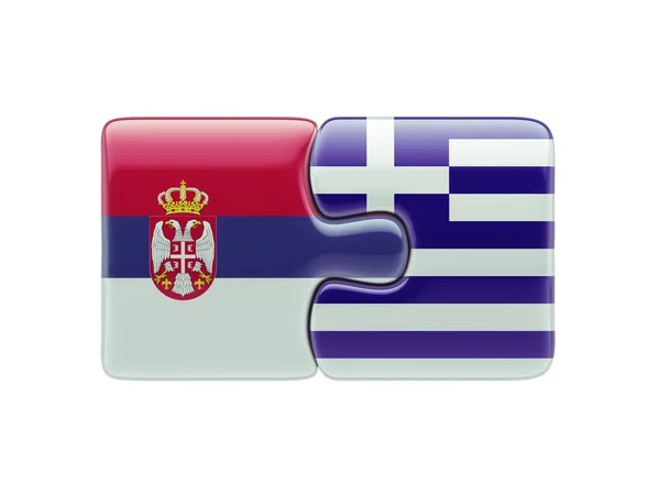 Serbia Grecia Puzzle Concepto — Foto de Stock