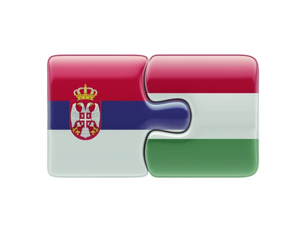 Srbsko Maďarsko logická koncepce — Stock fotografie