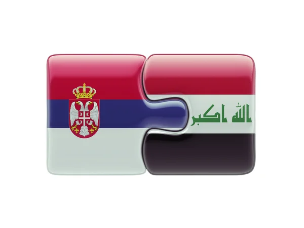 Serbia Iraq Puzzle Concepto — Foto de Stock